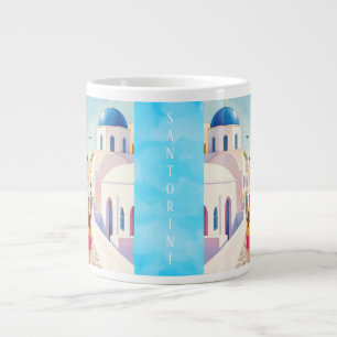 Santorini är Perfekten Romantic Getaway Destinat Jumbo Mugg