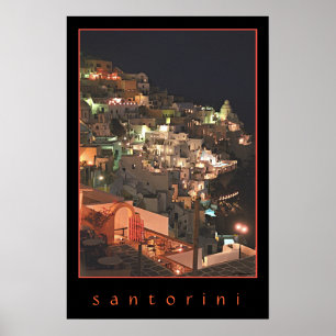 Santorini av Night Poster