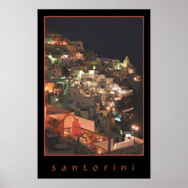 Santorini av Night Poster (Framsidan)