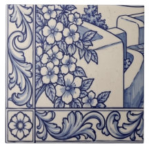 Santorini Azulejo Mural Kakel 5 av 6 Nere till Vän