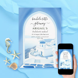 Santorini-bågdestination Bachelorette helg Inbjudningar