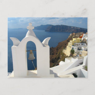 Santorini Bell Torn under eftermiddagen Sol Vykort