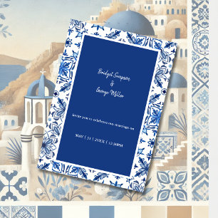 Santorini Blå Grekisk Bröllop Inbjudningar