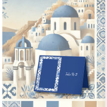 Santorini Blue Mediterranean Bröllop Bord