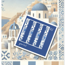 Santorini Blue & white Mediterranean Bröllop Pappersservett