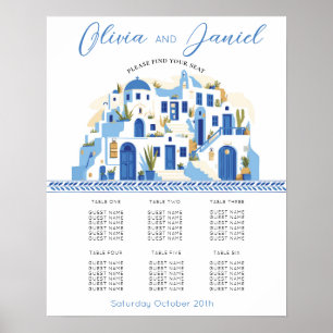 Santorini Bord 6: Sätesplan Bröllop grekiska Poster
