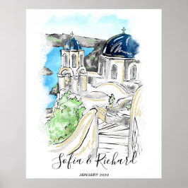 Santorini Bröllop, Förlovning, Frieri Poster