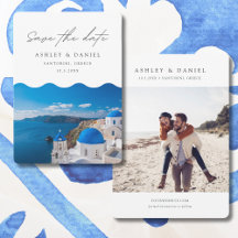 Santorini Bröllop Grekland Spara datumet