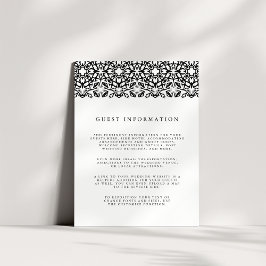 Santorini Bröllop-informationskort | Svart Tilläggskort