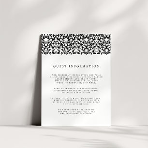Santorini Bröllop-informationskort Svart Tilläggskort