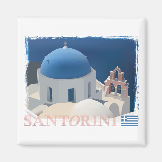 Santorini Church Magnet (Framsidan)