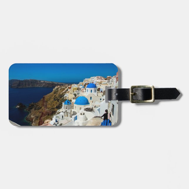 Santorini de grekiska öarna bagagebricka (Horisontell Framsida)