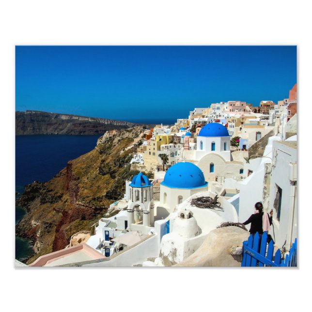 Santorini, de grekiska öarna - Photo Print Fototryck (Framsidan)