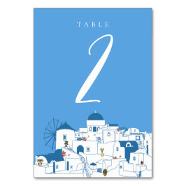 Santorini Destination Greece Island Bröllop Bordsnummer