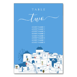 Santorini Destination Greece Island Bröllop Bordsnummer