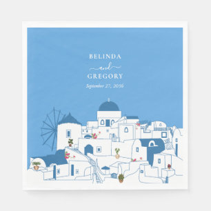 Santorini Destination Greece Island Bröllop Pappersservett