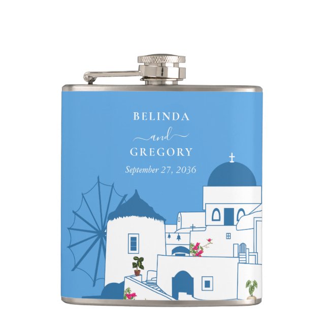 Santorini Destination Grekisk Ö Bröllop  Fickplunta (Framsidan)
