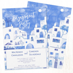 Santorini Förlovningsfest Inbjudningar