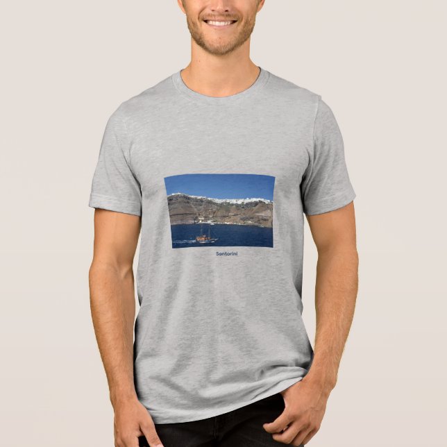 Santorini från havet. t shirt (Framsida)