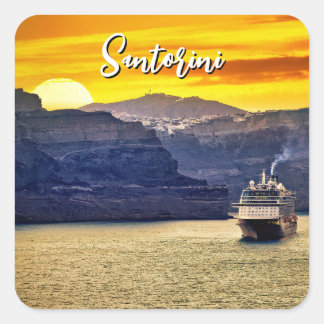 Santorini Fyrkantigt Klistermärke
