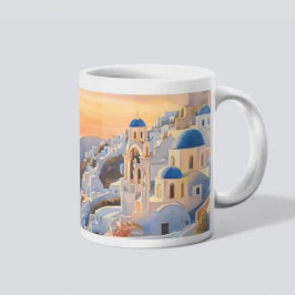Santorini Golden Hour Watercolor Mugg