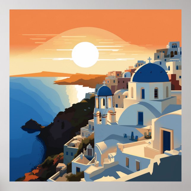 SANTORINI GREECE #1 POSTER (Framsidan)