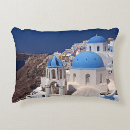 Santorini Greece Accent Pillow Prydnadskudde