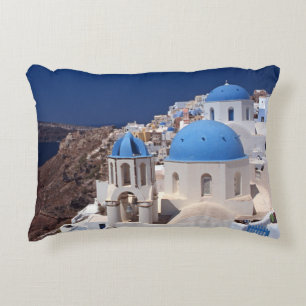 Santorini Greece Accent Pillow Prydnadskudde