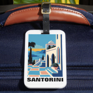 Santorini Greece Architecture Painting Bagagebricka