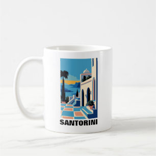Santorini Greece Architecture Painting Kaffemugg