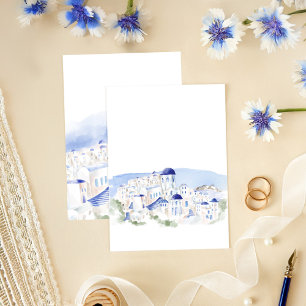Santorini Greece Architecture Watercolor Bröllop Inbjudningar
