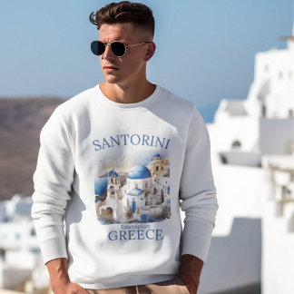 Santorini Greece Beautiful Paradise Lång Ärmad Tröja