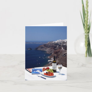 Santorini Greece Blank Foleting Card Kort