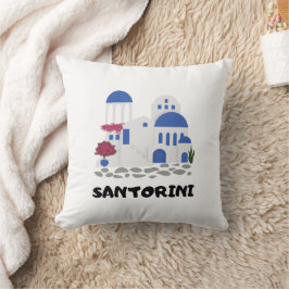 Santorini Greece Blue Tak Bygger Kudde