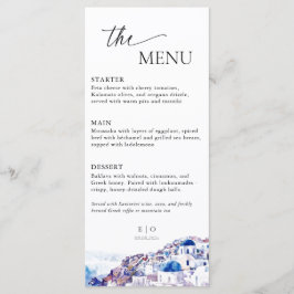 Santorini Greece Bröllop Destinationssommar Meny