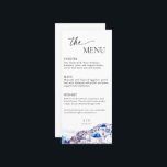 Santorini Greece Bröllop Destinationssommar Meny<br><div class="desc">Öka tabellutrymningen i bröllop med det här eleganten Santorini-inspirerat menykort, designat för att komplettera ett romantiskt och förfinat firande. Med mjuk vattenfärgsinformation vid kusten och tidlös typografi lägger den till en polerad tryckning till varje ställe-inställning. Vare sig du har lagt på tassar eller formaterat med blommigtar och platskort ger den...</div>