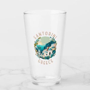 Santorini Greece Distress Circle Glaskopp