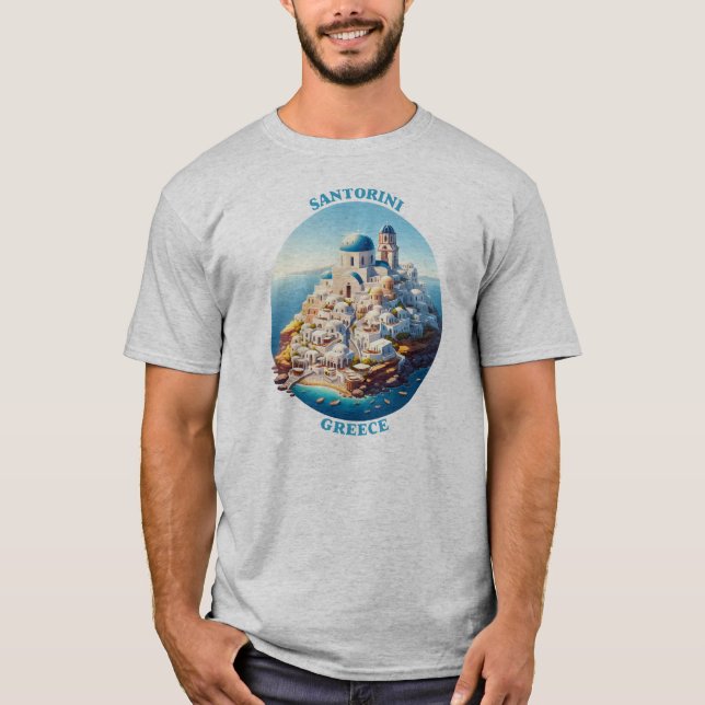 Santorini Greece Europe T Shirt (Framsida)