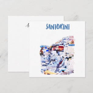 Santorini Greece Illustration Watercolor