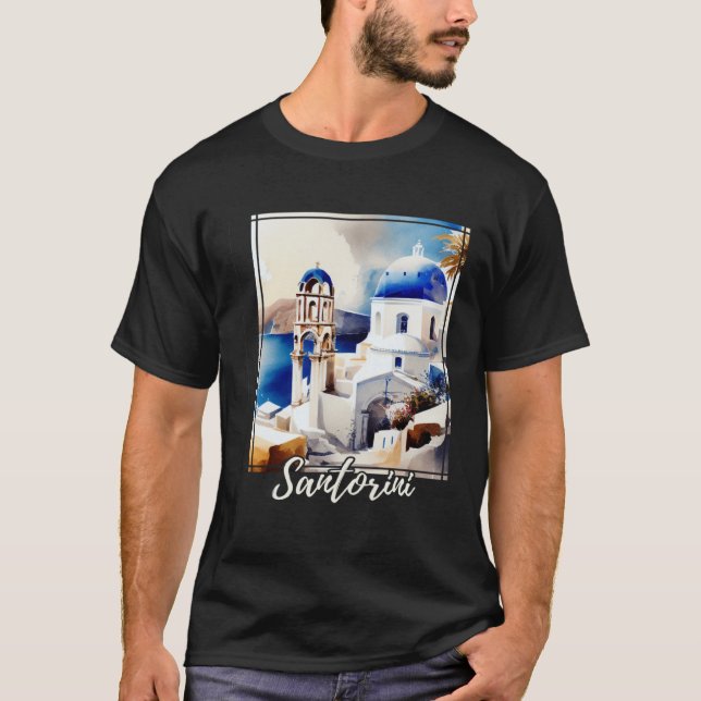 Santorini Greece Island Vacation 1 T Shirt (Framsida)