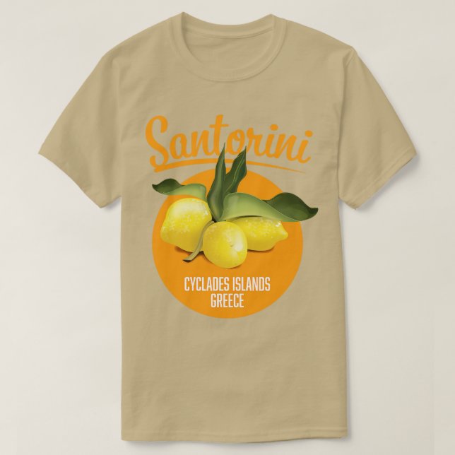 Santorini Greece-logotyp T Shirt (Design framsida)
