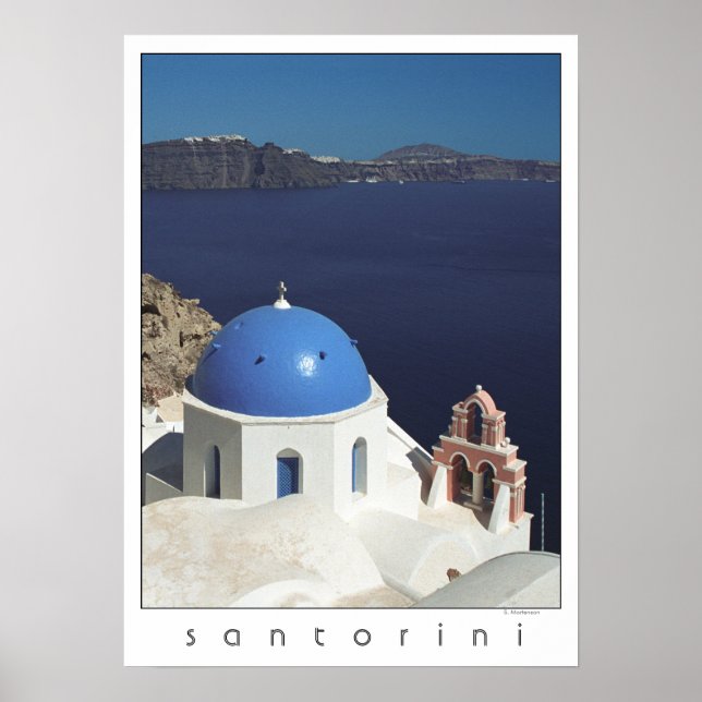 Santorini Greece Poster (filmfotografi) (Framsidan)