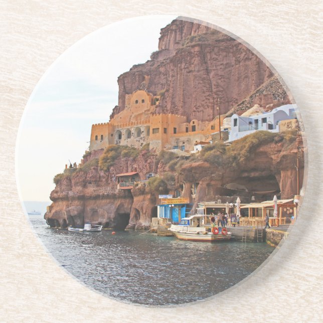 Santorini Greece, Scenia, Round Underlägg (Framsidan)