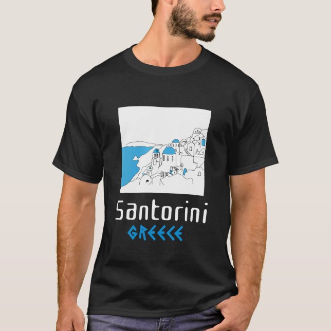 Santorini Greece Souvenir 1 T Shirt (Framsida)