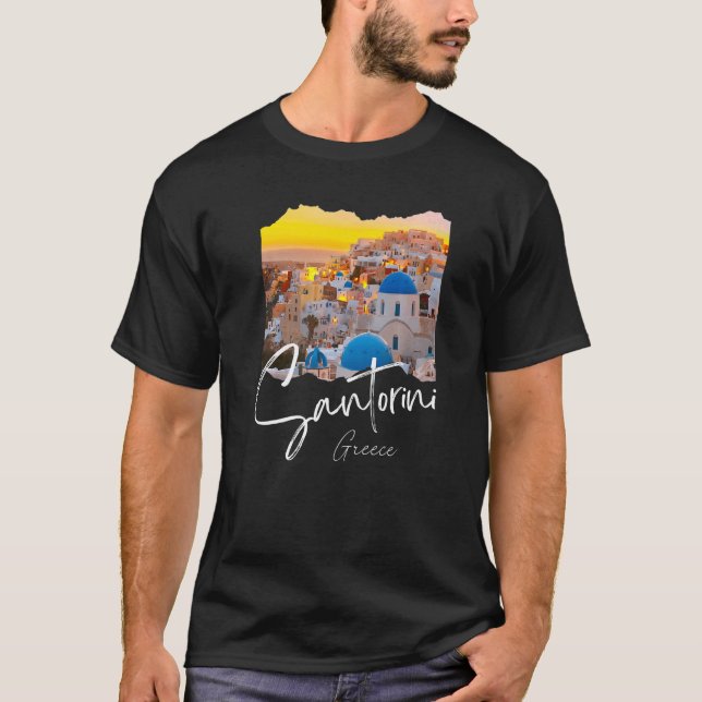 Santorini Greece Souvenir 6 T Shirt (Framsida)