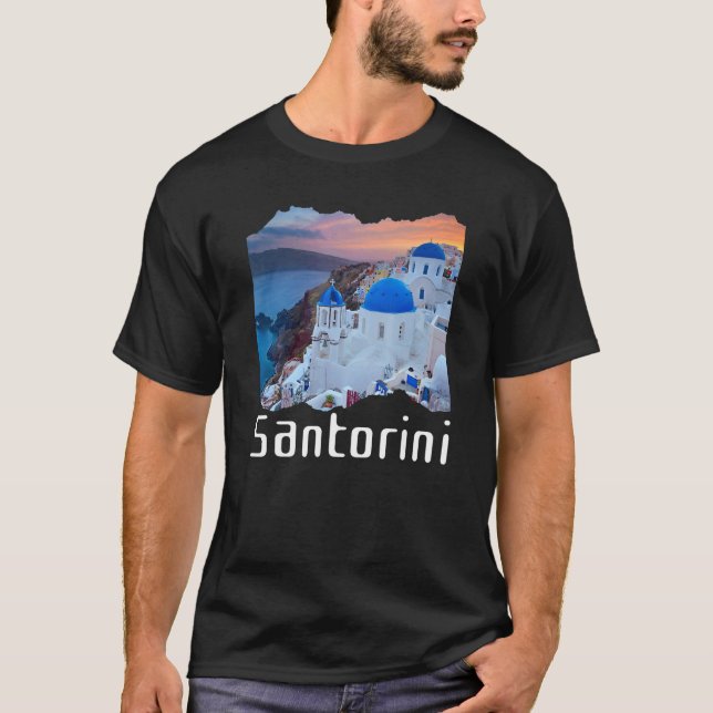 Santorini Greece Souvenir 7 T Shirt (Framsida)