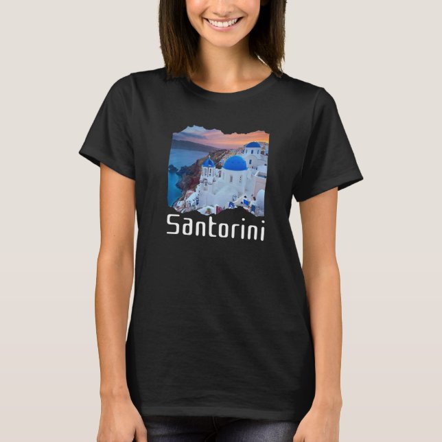 Santorini Greece Souvenir 8 T Shirt (Framsida)