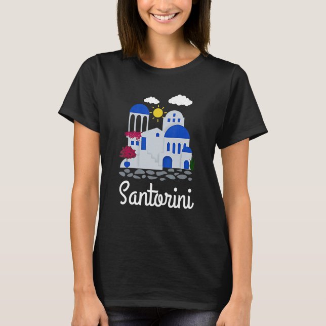 Santorini Greece Souvenir 8 T Shirt (Framsida)