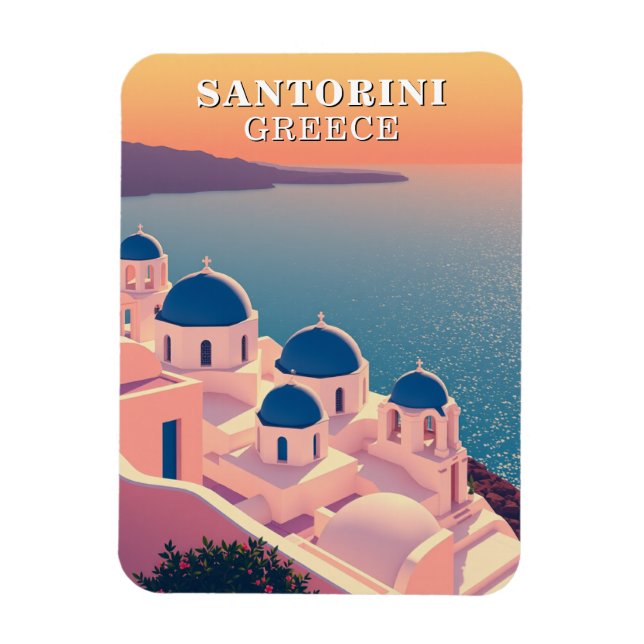 Santorini Greece Souvenir Iconic Magnet (Vertikal)