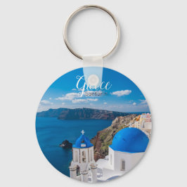 Santorini Greece Souvenir Keychain Nyckelring